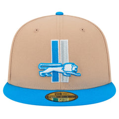 Detroit Lions New Era Throwback Logo Main 59FIFTY Fitted Hat - Tan Hats