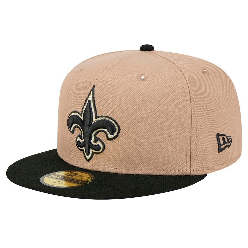 New Orleans Saints New Era Logo Main 59FIFTY Fitted Hat - Tan Hats