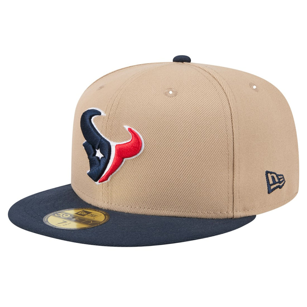 Houston Texans New Era Logo Main 59FIFTY Fitted Hat - Tan Hats