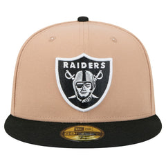 Las Vegas Raiders New Era Logo Main 59FIFTY Fitted Hat - Tan Hats