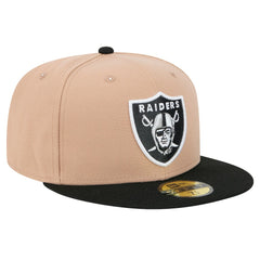 Las Vegas Raiders New Era Logo Main 59FIFTY Fitted Hat - Tan Hats