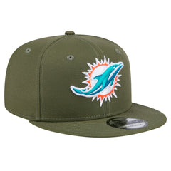 Miami Dolphins New Era Main 9FIFTY Snapback Hat - Olive Hats