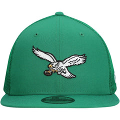 Philadelphia Eagles New Era Throwback Main Trucker 9FIFTY Snapback Hat - Kelly Green Hats