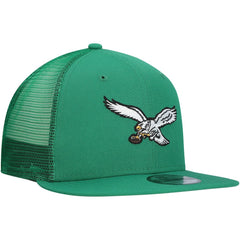 Philadelphia Eagles New Era Throwback Main Trucker 9FIFTY Snapback Hat - Kelly Green Hats