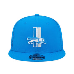 Detroit Lions New Era Throwback Main Trucker 9FIFTY Snapback Hat - Blue Hats