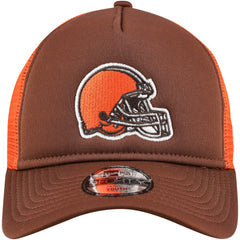 Cleveland Browns New Era Youth A-Frame 9FORTY Trucker Adjustable Hat - Brown Hats