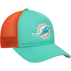 Miami Dolphins New Era Youth A-Frame 9FORTY Trucker Adjustable Hat - Aqua Hats