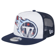 Tennessee Titans New Era Youth Distressed 9FIFTY A-Frame Snapback Hat - White/Navy Hats