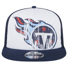 Tennessee Titans New Era Youth Distressed 9FIFTY A-Frame Snapback Hat - White/Navy Hats