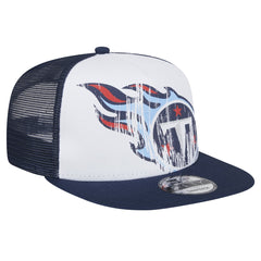 Tennessee Titans New Era Youth Distressed 9FIFTY A-Frame Snapback Hat - White/Navy Hats