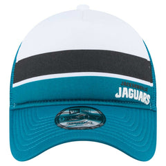 Jacksonville Jaguars New Era Youth Sport Night Color Block 9FORTY A-Frame Trucker Adjustable Hat - Teal Hats
