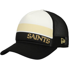 New Orleans Saints New Era Youth Sport Night Color Block 9FORTY A-Frame Trucker Adjustable Hat - Black Hats