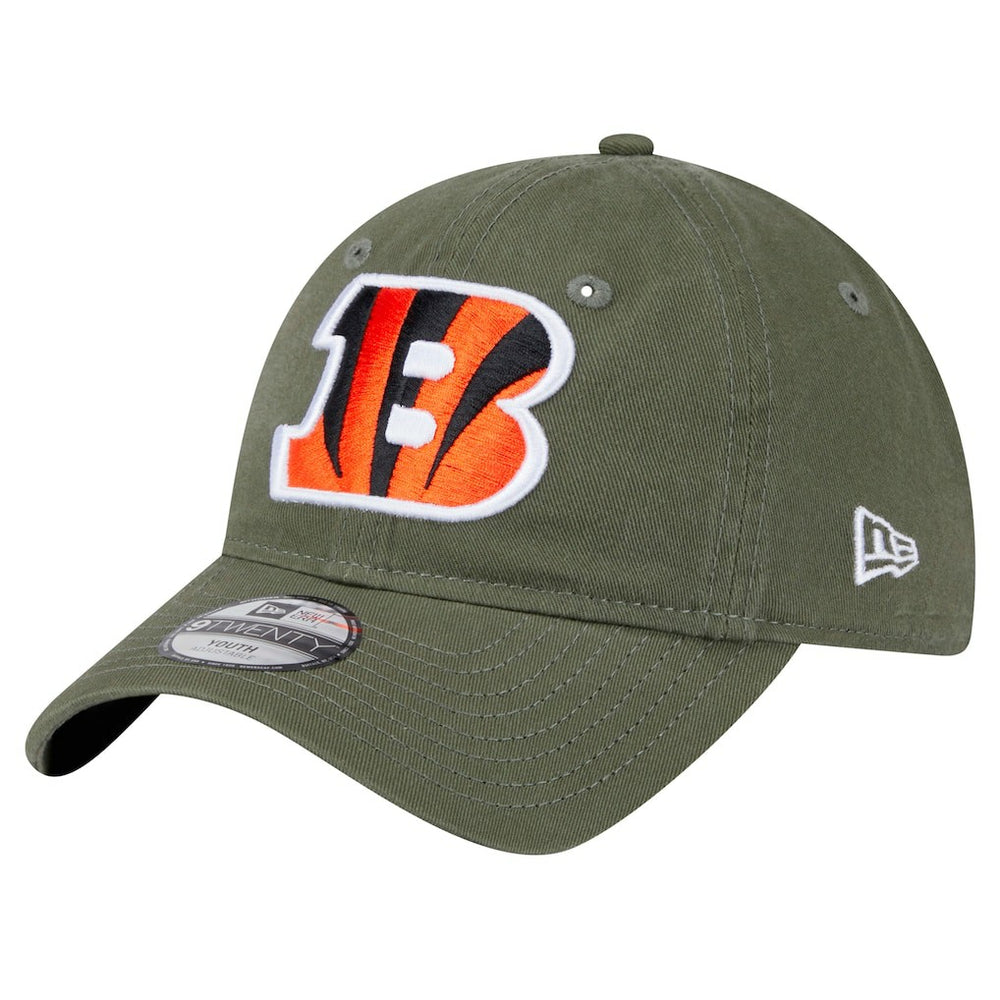 Cincinnati Bengals New Era Youth Main 9TWENTY Adjustable Hat - Olive Hats