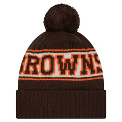 Cleveland Browns Youth New Era Retro Cuffed Knit Hat with Pom - Brown Hats