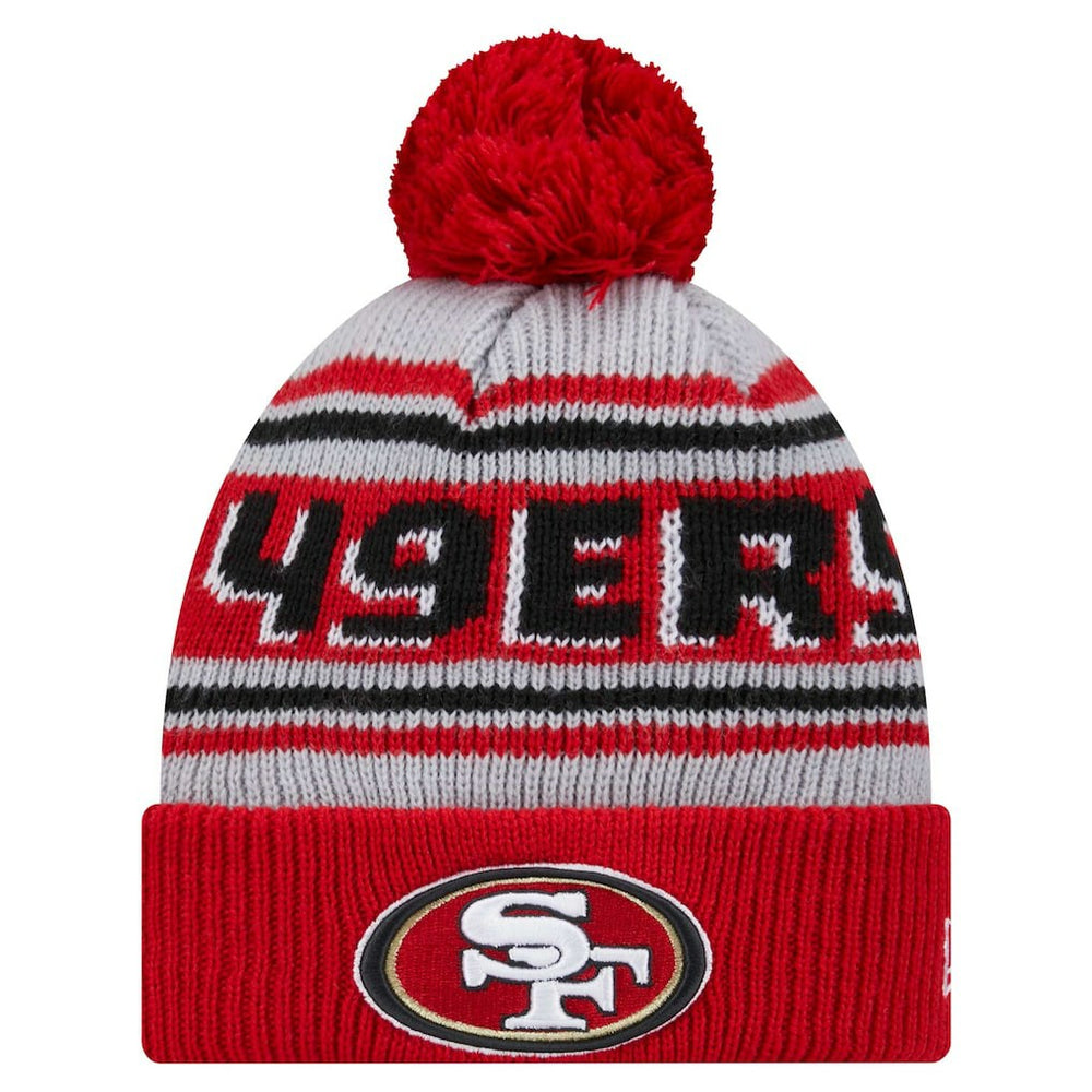 San Francisco 49ers New Era Youth Main Cuffed Knit Hat with Pom - Scarlet Hats