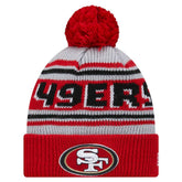 San Francisco 49ers New Era Youth Main Cuffed Knit Hat with Pom - Scarlet Hats