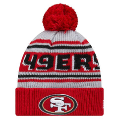 San Francisco 49ers New Era Youth Main Cuffed Knit Hat with Pom - Scarlet Hats