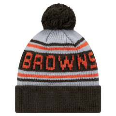 Cleveland Browns New Era Youth Main Cuffed Knit Hat with Pom - Brown Hats
