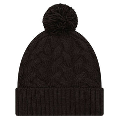 Cincinnati Bengals New Era Women's Cable Cuffed Knit Hat with Pom - Black Hats