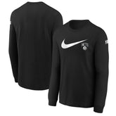 Brooklyn Nets Youth Swoosh Long Sleeve T-Shirt Black - Nike
