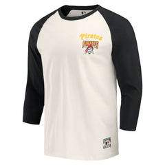 Pittsburgh Pirates Darius Rucker Collection by Fanatics Cooperstown Collection Raglan 3/4-Sleeve T-Shirt - Black/White T-shirts