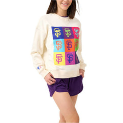 San Francisco Giants Terez Women's Classic Oversized Pullover Sweatshirt - Cream Pullover