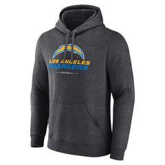 Los Angeles Chargers Team Lockup Pullover Hoodie - Charcoal Hoodies