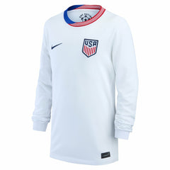 USMNT Youth 2024 Home Replica Long Sleeve Jersey White - Nike