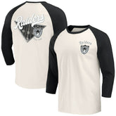 Las Vegas Raiders Darius Rucker Collection Raglan 3/4 Sleeve T-Shirt - Black/White T-shirts