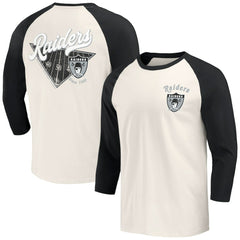Las Vegas Raiders Darius Rucker Collection Raglan 3/4 Sleeve T-Shirt - Black/White T-shirts