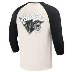 Las Vegas Raiders Darius Rucker Collection Raglan 3/4 Sleeve T-Shirt - Black/White T-shirts