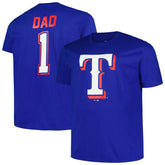 Texas Rangers Profile Big & Tall #1 Dad T-Shirt - Royal T-shirts
