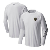 Vegas Golden Knights Columbia Terminal Tackle Omni-Shade Raglan Long Sleeve T-Shirt - White | US 201165256