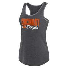 Cincinnati Bengals Women's Plus Size Fuel Tank Top - Heather Black Tops