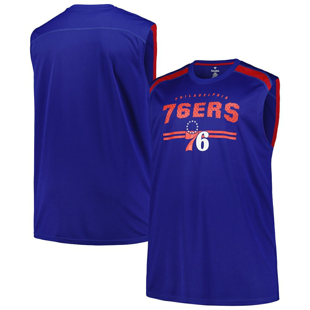 Philadelphia 76ers Big & Tall Birdseye Muscle Tank Top Royal - Fanatics