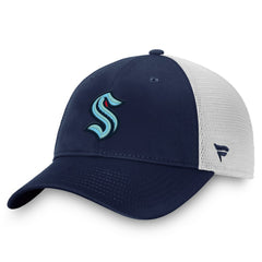 Seattle Kraken Fanatics Core Primary Logo Trucker Adjustable Hat - Deep Sea Blue/White | US 201167347