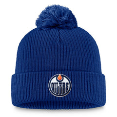 Edmonton Oilers Fanatics Primary Logo Cuffed Knit Hat with Pom - Royal | US 201167394