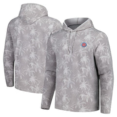 Chicago Cubs Tommy Bahama Palm Frenzy Hoodie Long Sleeve T-Shirt - Gray Hoodies