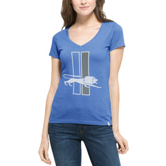 Detroit Lions '47 Women's Crosstown Flanker V-Neck T-Shirt - Blue T-shirts