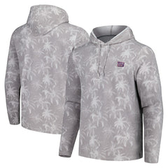 New York Giants Palm Frenzy Hoodie Long Sleeve T-Shirt - Gray Hoodies