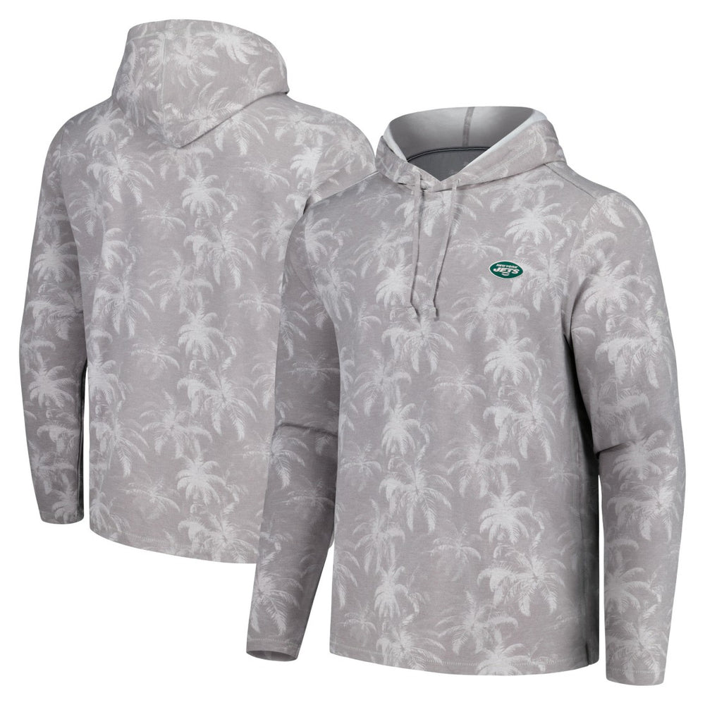 New York Jets Palm Frenzy Hoodie Long Sleeve T-Shirt - Gray Hoodies