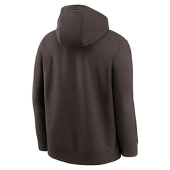 Cleveland Browns Rewind Club Logo Pullover Hoodie - Brown Hoodies