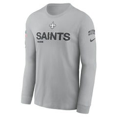 New Orleans Saints 2024 Salute To Service Long Sleeve T-Shirt - Gray T-shirts