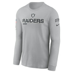 Las Vegas Raiders 2024 Salute To Service Long Sleeve T-Shirt - Gray T-shirts