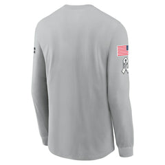 Cleveland Browns 2024 Salute To Service Long Sleeve T-Shirt - Gray T-shirts