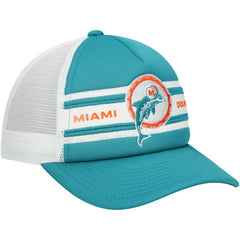 Miami Dolphins Youth Stripe Trucker Adjustable Hat - Aqua Hats
