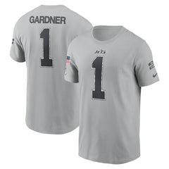 Ahmad Sauce Gardner New York Jets 2024 Salute To Service Name & Number T-Shirt - Gray T-shirts