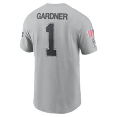 Ahmad Sauce Gardner New York Jets 2024 Salute To Service Name & Number T-Shirt - Gray T-shirts