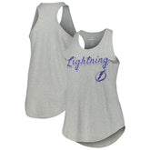 Tampa Bay Lightning Fanatics Women's Plus Size Racerback Tank Top - Heather Gray | US 201173341