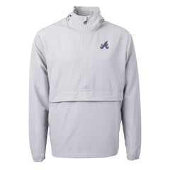 Atlanta Braves Cutter & Buck City Connect Charter Eco Recycled Half-Zip Anorak Jacket - Gray Jackets
